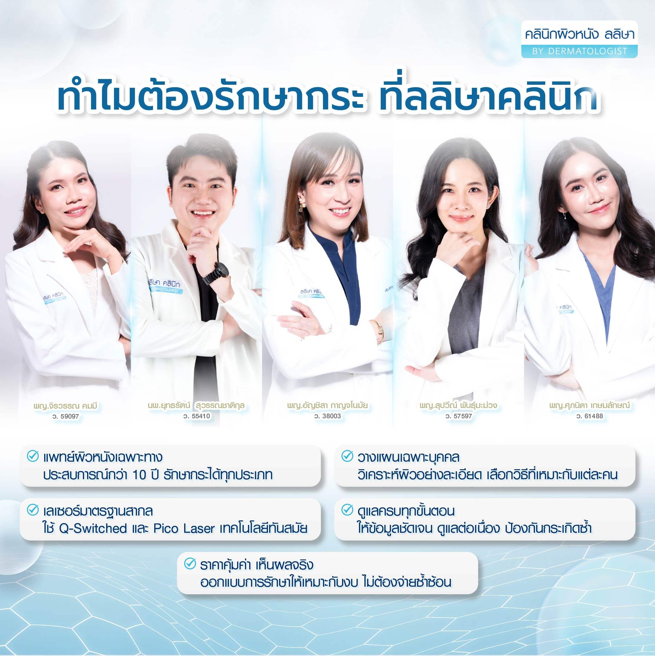 รักษากระ กับทีมแพทย์ผิวหนังที่คลินิก